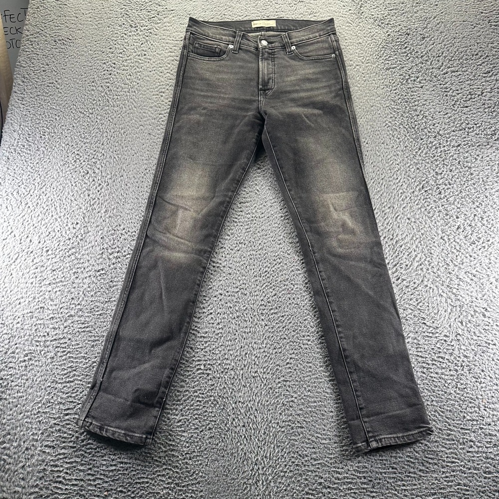 Gap 1969 Jeans Womens 29x31 Black Denim Straight Faded High Rise Slim Workwear